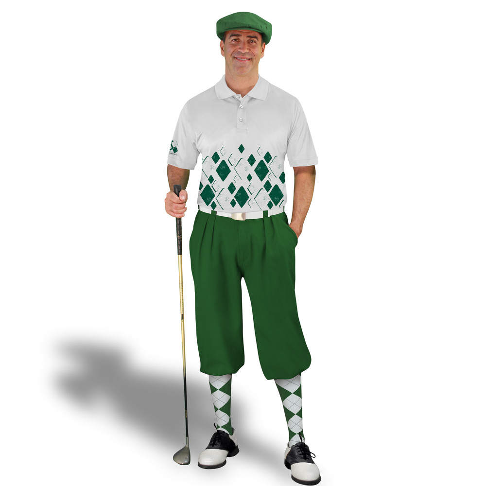 Golf Knickers Argyle Arcadia Outfit UU - Dark Green/White