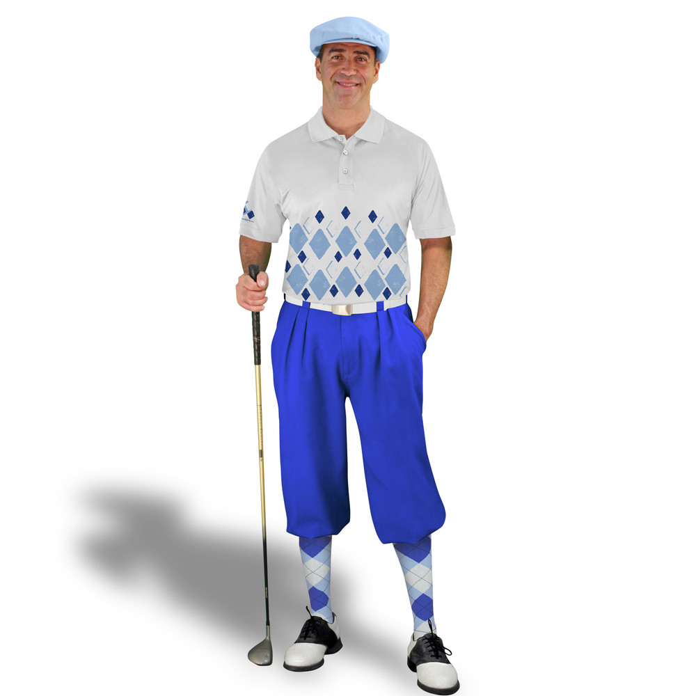Golf Knickers Argyle Arcadia Outfit UUU - Light Blue/Royal/White