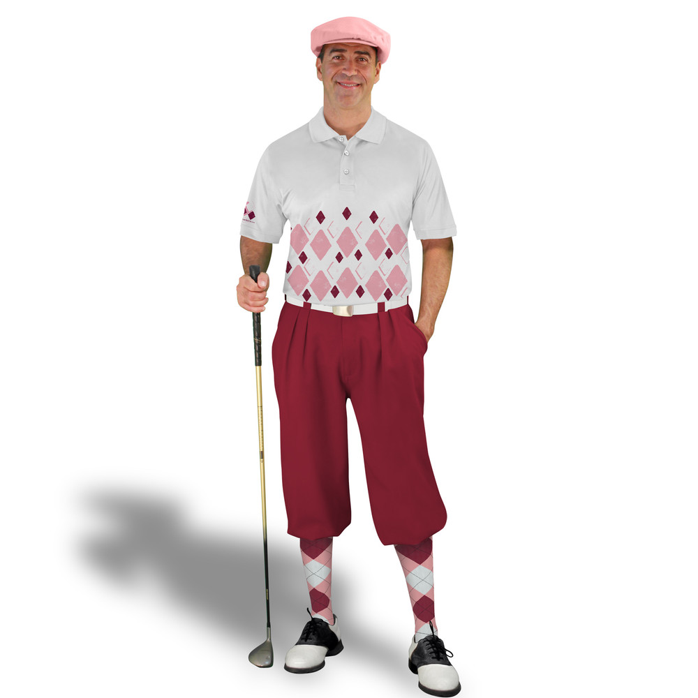 Golf Knickers Argyle Arcadia Outfit VVV - Pink/Maroon/White