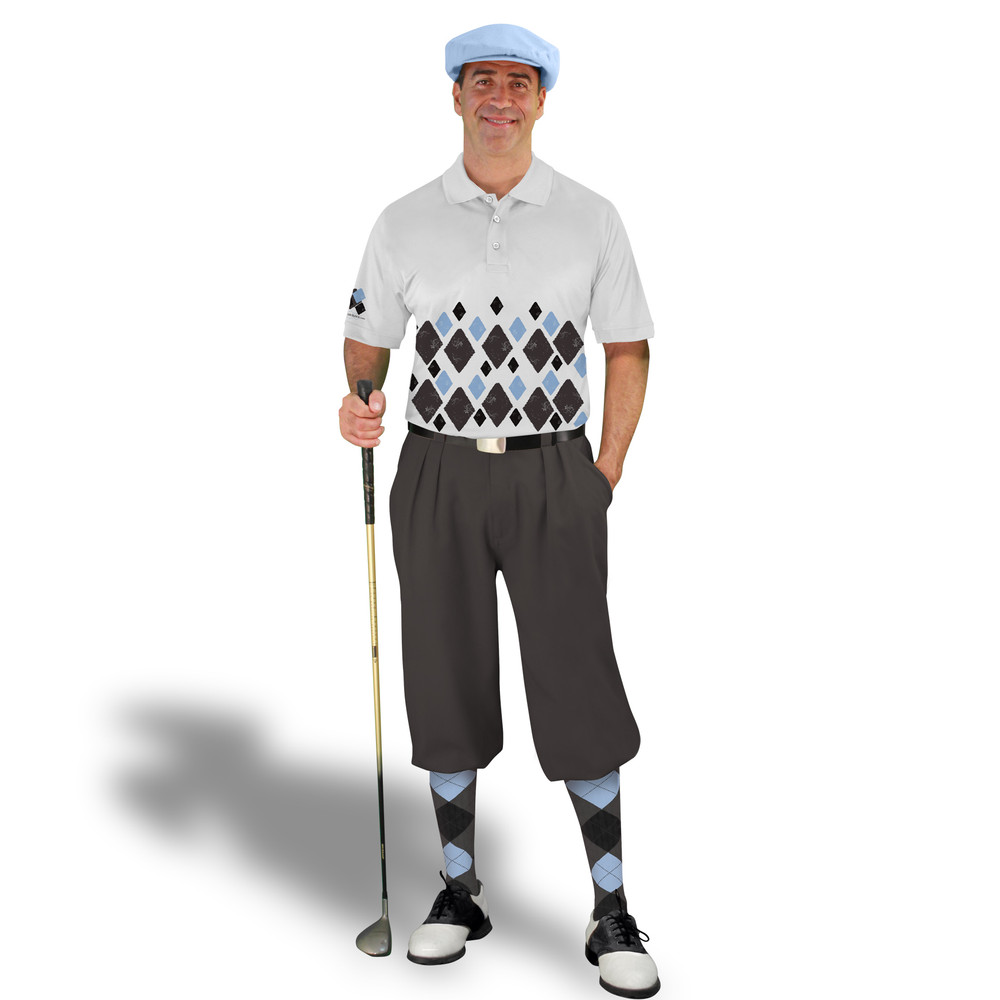 Golf Knickers Argyle Arcadia Outfit VVVV - Charcoal/Black/Light Blue