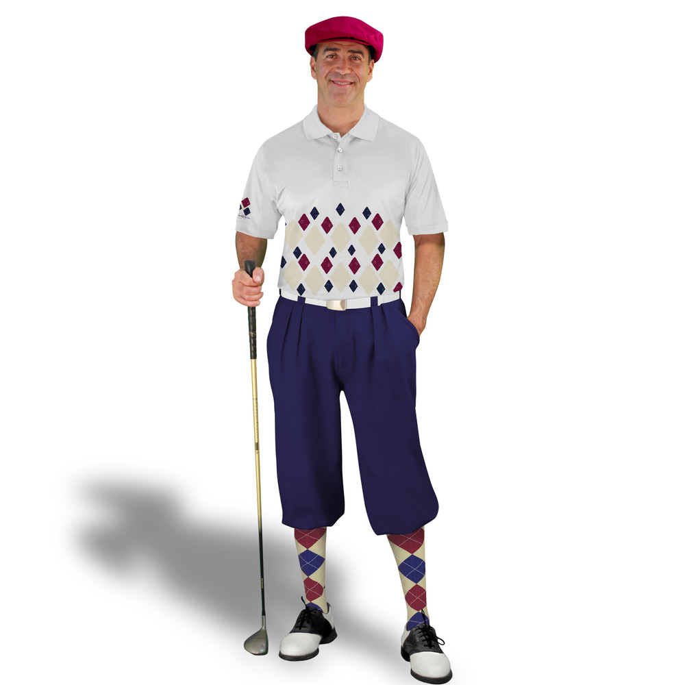 Golf Knickers Argyle Arcadia Outfit Y - Natural/Navy/Maroon