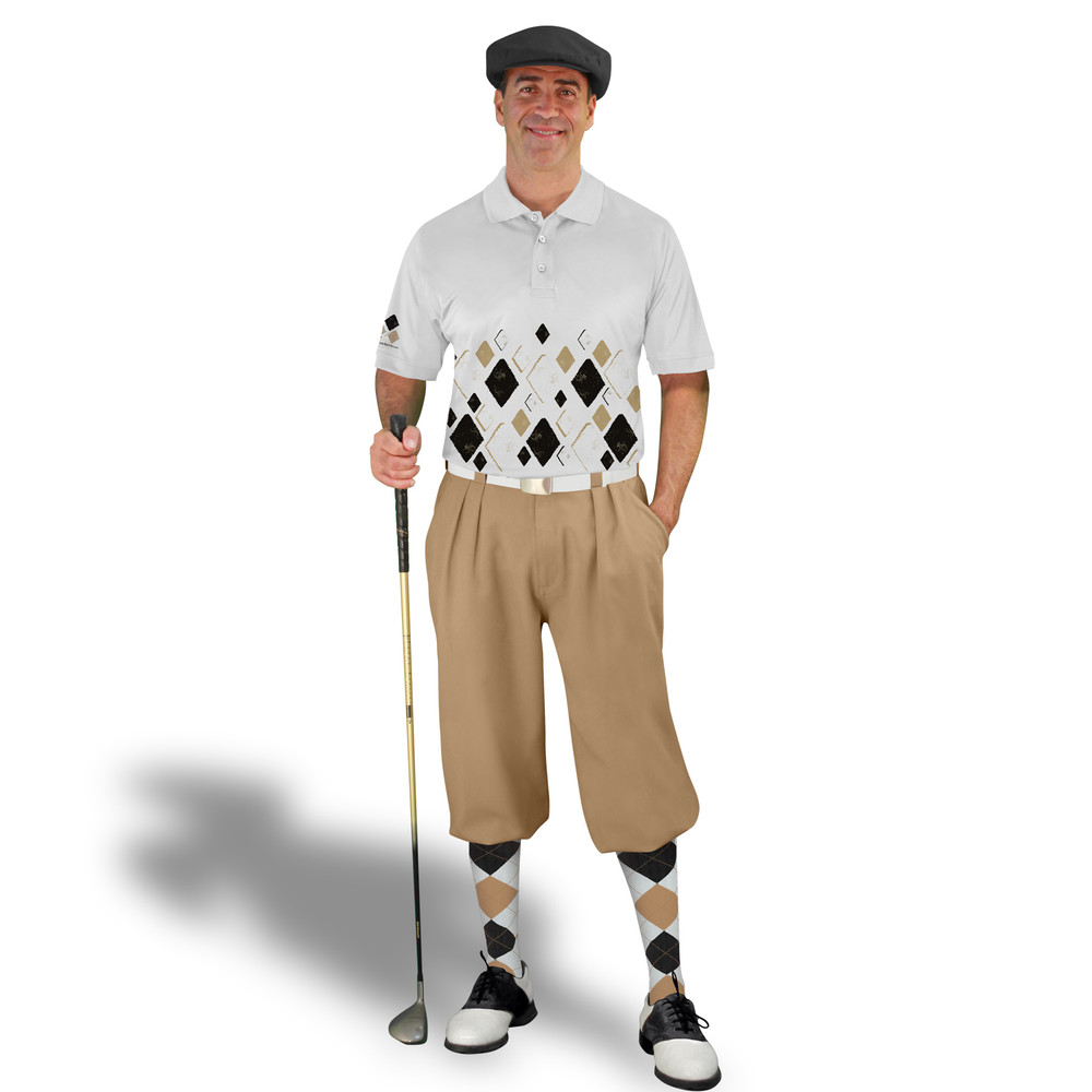 Golf Knickers Argyle Arcadia Outfit YYY - White/Black/Khaki