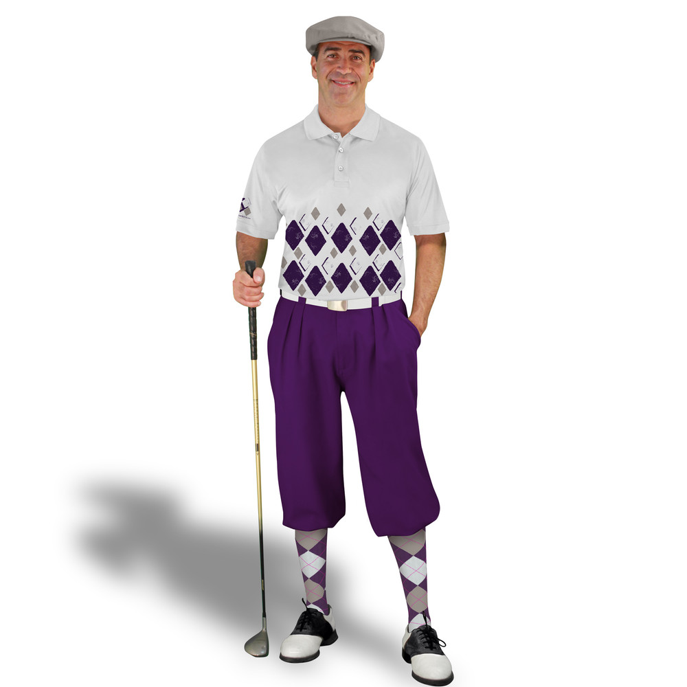 Golf Knickers Argyle Arcadia Outfit ZZZ - Purple/Taupe/White