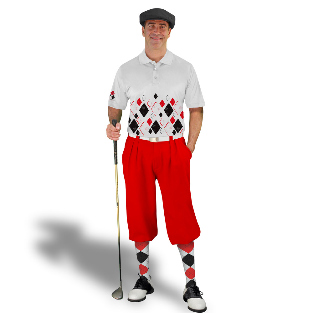 Golf Knickers Argyle Arcadia Outfit ZZZZ - White/Black/Red