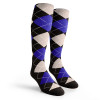 Argyle Socks - Mens Over-the-Calf - QQ: Royal/Black/White