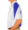 Mens Sports Microfiber Duel Tone Wedge White and Royal Blue Shirt Side