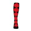 Ladies Over the Calf Argyle Sock Navy and Red 360 View