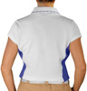 Ladies Sports Microfiber Duel Tone Clubman White and Royal Blue Shirt Back