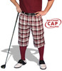 Mens Outdoor Sports Tuscany Plaid Golf Knickers Front with Maroon Socks and Shirt