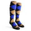 Youth Over the Calf Argyle Socks Black, Royal Blue and Khaki