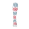 Mens Over the Calf Argyle Sock White, Pink and Light Blue 360 View