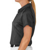 Ladies Sport Hybrid Microfiber Solid Black Golf Shirt Side