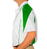 Mens Sports Microfiber Duel Tone Wedge White and Lime Green Shirt Side