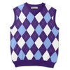 Argyle Sweater Vest - Mens Purple/Lt Blue/White