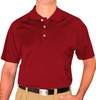 Mens Sport Hybrid Microfiber Solid Maroon Golf Shirt Front