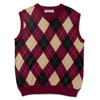 Argyle Sweater Vest - Mens Maroon/Khaki/Black
