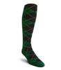 Mens Over the Calf Argyle Sock Dark Green and Black