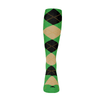 Youth Over the Calf Argyle Sock Lime, Khaki and Black 360 View