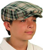 Plaid Golf Cap - 'Par 5' Youth Khaki Stewart
