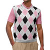 Argyle Sweater Vest - Mens White/Pink/Black