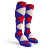 Argyle Socks - Mens Over-the-Calf - PPPP: Royal/Red/White