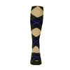 Youth Over the Calf Argyle Sock Olive, Navy and Khaki 360 View