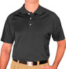Mens Sport Hybrid Microfiber Solid Black Golf Shirt Front