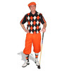 Mens Orange, Black & White Sweater Golf Outfit