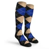 Argyle Socks - Mens Over-the-Calf - TTTT: Black/Royal/Khaki