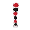 Youth Over the Calf Argyle Sock White, Black and Red 360 View