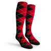 Argyle Socks - Mens Over-the-Calf - MM: Black/Red
