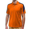 Mens Caddie Golf Shirt - Orange/Navy