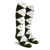 Mens Over the Calf Argyle Socks Olive Green and White Mens Over the Calf Argyle Socks Olive Green and White