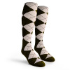 Argyle Socks - Mens Over-the-Calf - U: Olive/White