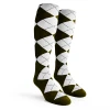 Argyle Socks - Mens Over-the-Calf - U: Olive/White