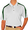 Mens Sports Microfiber Duel Tone Wedge White and Dark Green Shirt Front