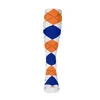 Youth Over the Calf Argyle Sock White, Royal Blue and Orange 360 View