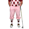 Mens Pink Microfiber Golf Knickers with Pink, Maroon and White Argyle Socks