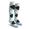 Youth Over the Calf Argyle Socks Light Blue, Black and White Youth Over the Calf Argyle Socks Light Blue, Black and White