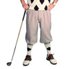 Mens Taupe Microfiber Golf Knickers with White and Black Signature Socks