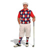 Mens White, Royal & Red Sweater Golf Outfit