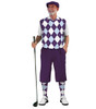 Mens Purple, Light Blue & White Sweater Golf Outfit