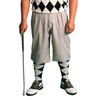 Mens Taupe Microfiber Golf Knickers with Black and White Argyle Socks