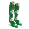Ladies Over the Calf Argyle Socks Lime, Dark Green and White Ladies Over the Calf Argyle Socks Lime, Dark Green and White