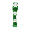 Ladies Over the Calf Argyle Sock Lime, Dark Green and White 360 View
