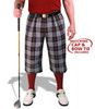 Mens Outdoor Sports Boca Plaid Golf Knickers Front with Maroon Socks and Shirt