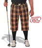 Mens Outdoor Sports Amsterdam Plaid Golf Knickers Front with Black Socks and Shirt