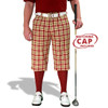 Mens Outdoor Sports Wallace Plaid Golf Knickers Front with Maroon Socks and Shirt