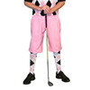 Mens Pink Microfiber Golf Knickers with White, Pink and Black Argyle Socks