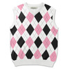 Mens Pink, White & Black Sweater Golf Outfit